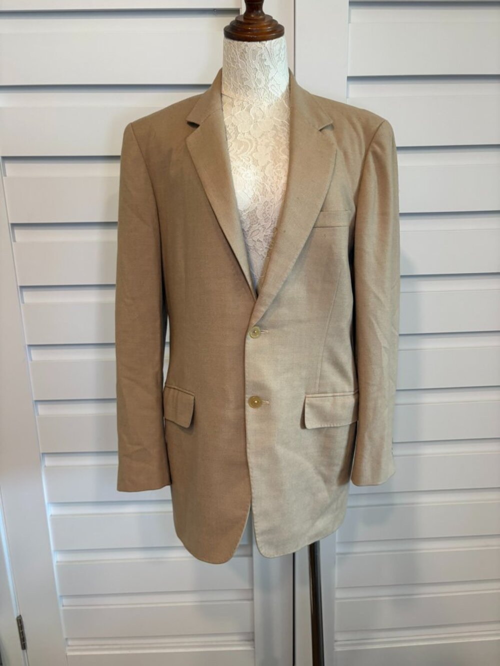 Vintage Oversized Boyfriend Blazer Hong Kong Camel Wool Professor Academia XL View 4
